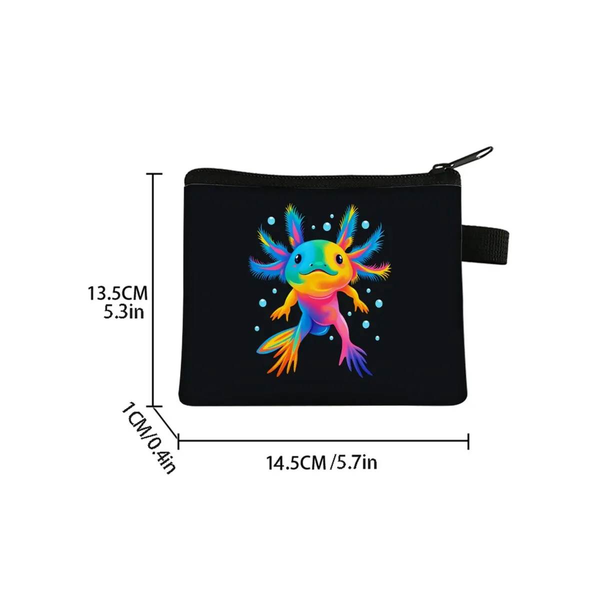 Mexican axolotl Print Coin Purse Best Gifts for Boy/Girls 2D  Cartoon Cute Storage Bag with Zipper Closure for Children's Wallet