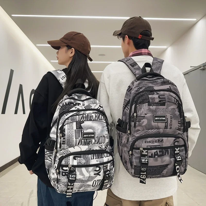 TRAVEASY Brand Creative Waterproof Teenage Nylon Book Bag Couples 2025 New Fashion Students School Bag Boys Girls Travel Backbag