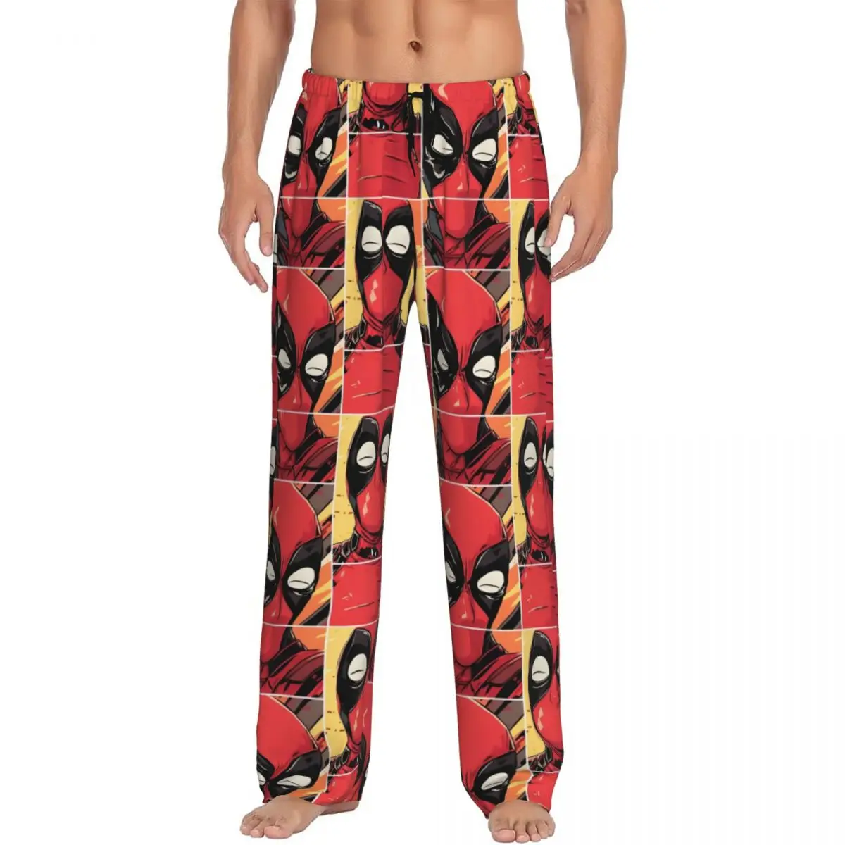

Custom Deadpool Pajama Pants Sleepwear Men's Elastic Waistband Superhuman Sleep Lounge Bottoms with Pockets
