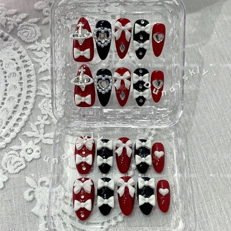 

Needy Girl Overdose Ame Chan Cosplay Press On Nails Cos Accessories Y2K Kawaii Glitter Nail Portable Art Favors Party Jirai Kei