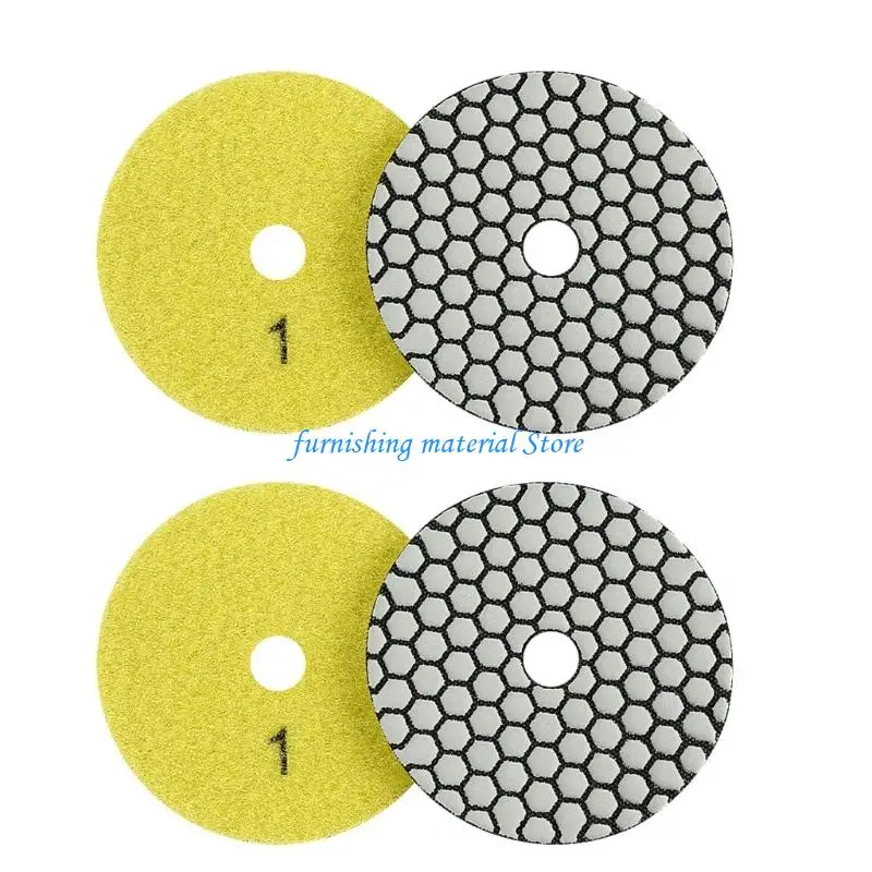 Y5GD Set Of 4 Resin Bonds Carbon Polishing Pad 3.93in Diameter Sanding Discs For Efficient Marble Granite Restoration Work