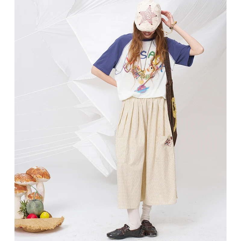 ELFSACK Cute Unicorn Print Raglan T-Shirt, Oversized Colorful Graffiti Short Sleeve Tee, Sweet Casual Top for Summer Streetwear