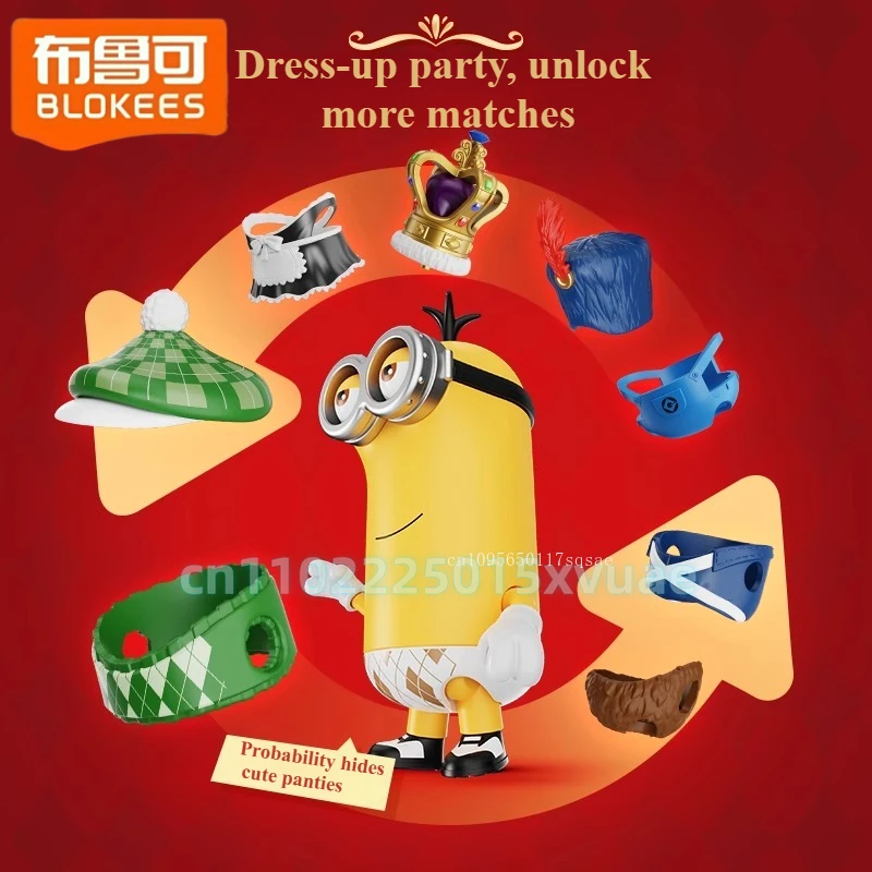 뉴 블로키즈 미니언즈 DIY 블록 장난감 오토 밥 미니언즈 모델 키트 액션 피규어 노란색 귀여운 인형 조립 장난감