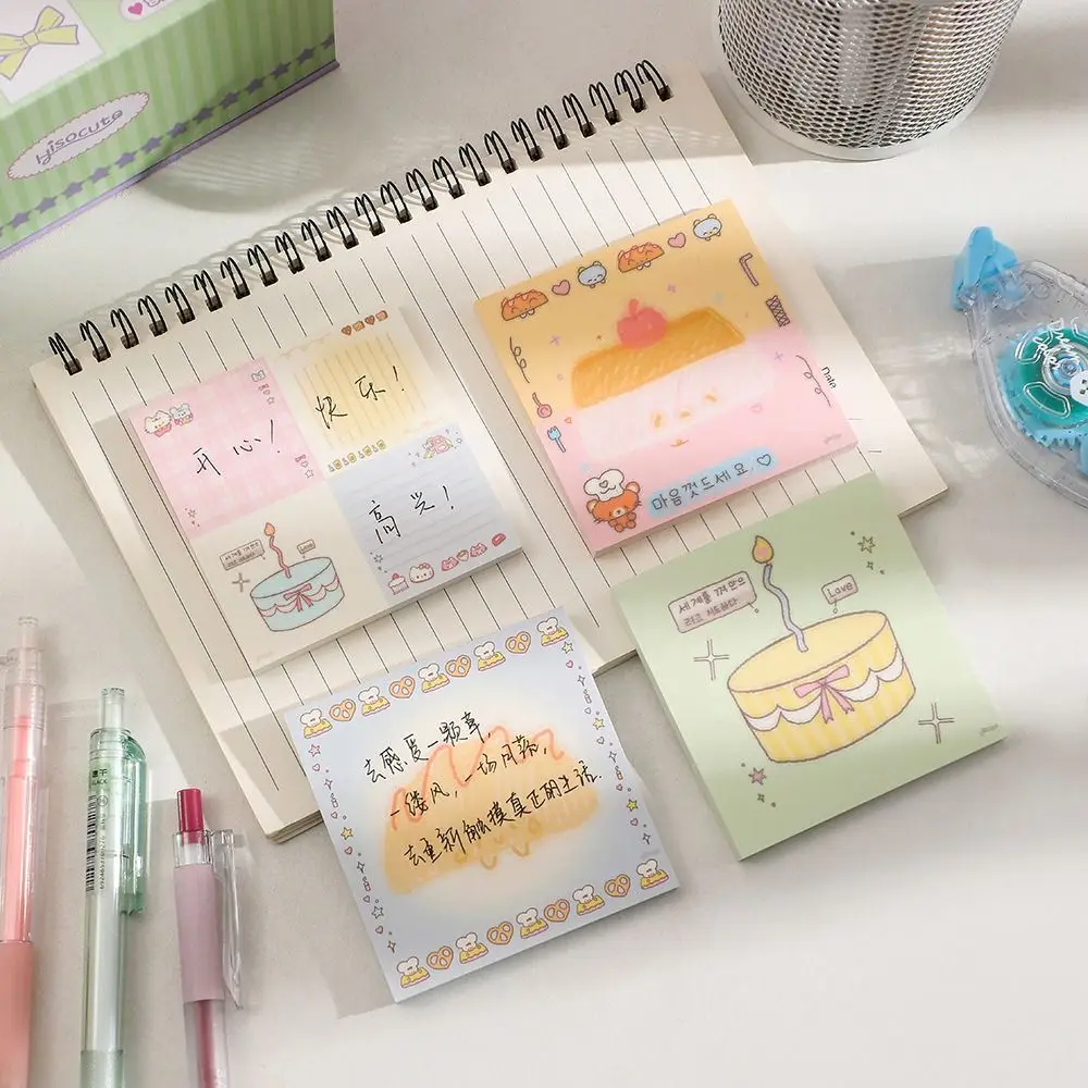 Multifunction Cute Lovely Memo Pad Journal Notepad Aesthetic Note Paper Korean Non-sticky Message Paper Bookmark