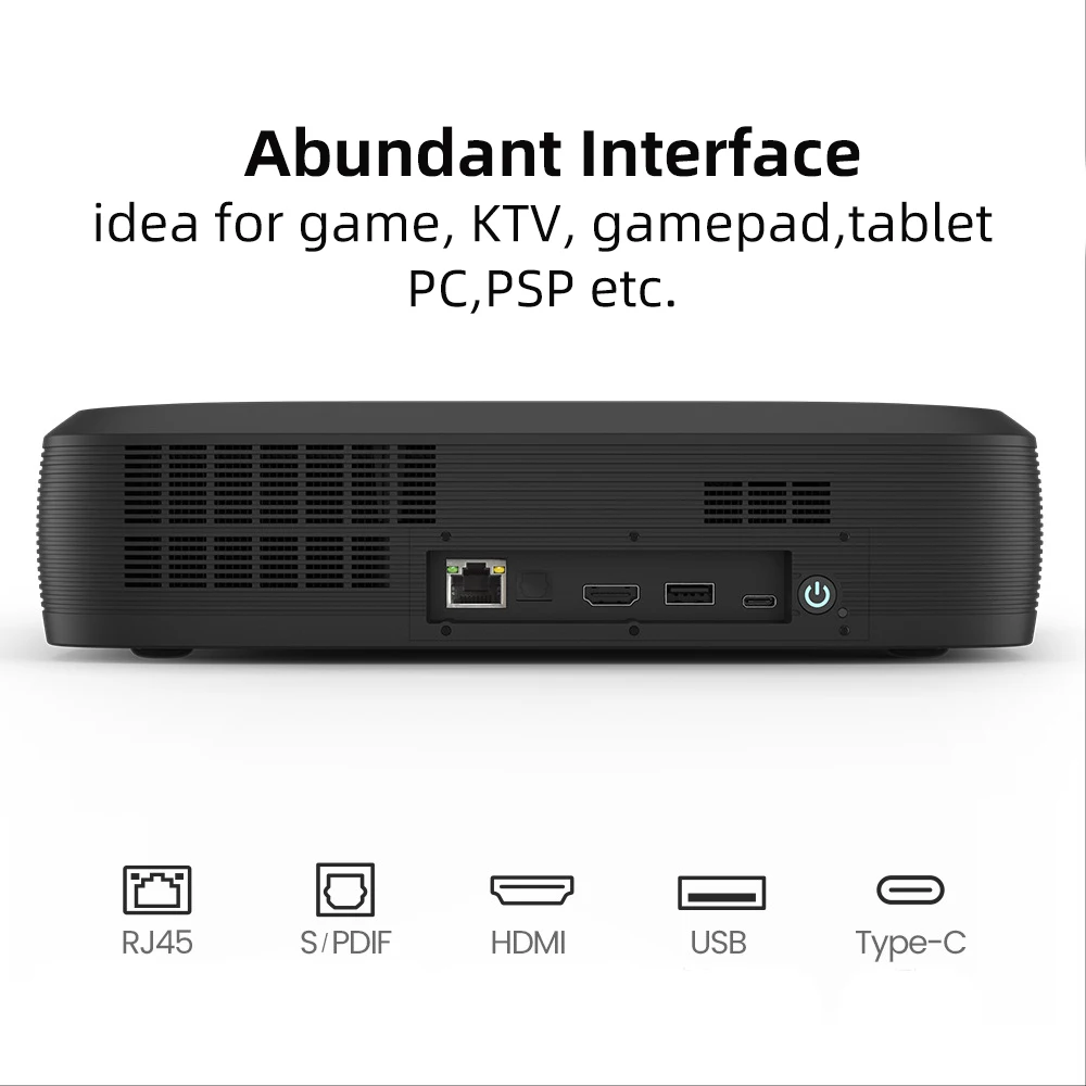 Newest H2 Mini Smart TV Short Throw Triple Laser Projector,1080P Native MAX 8K 1200 ANSI Android9 Full Auto Video Projector