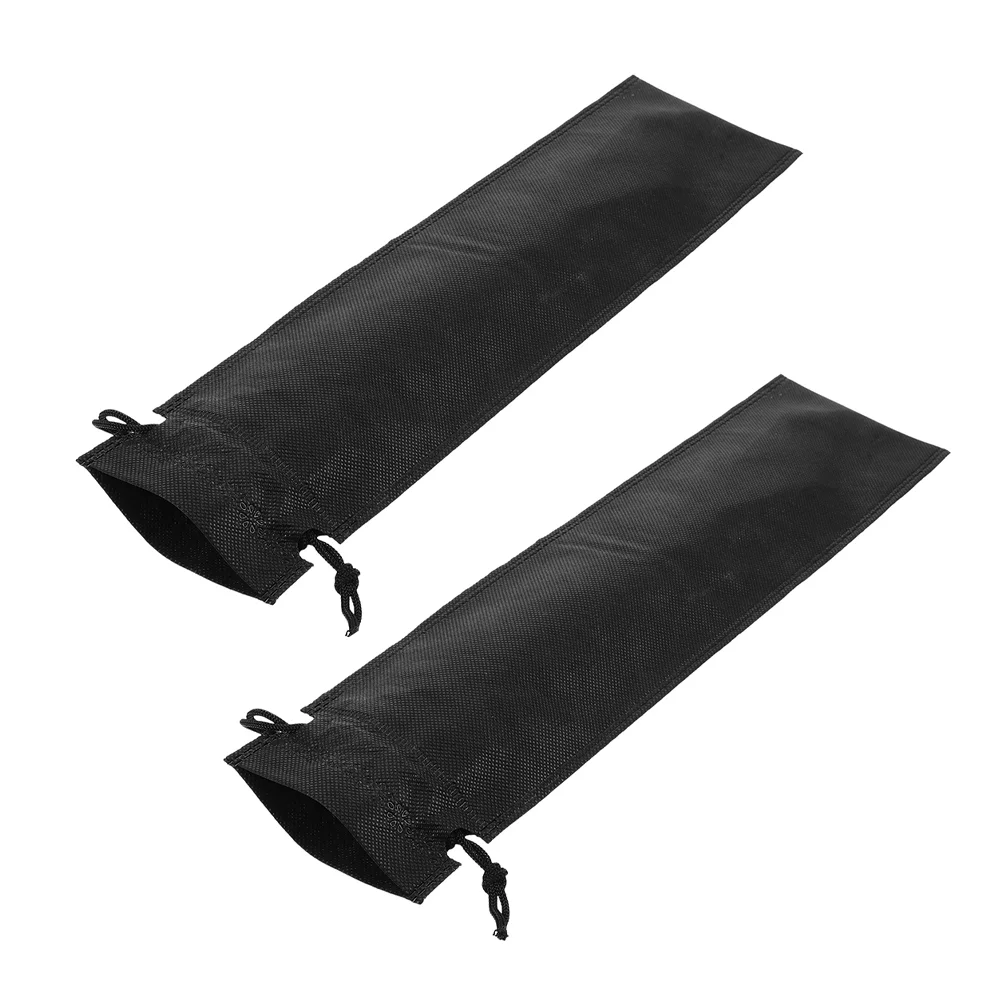 

2 Pcs Car Stone Scraper Storage Bag Hook Organizer Sack Tire Pouch Clear Non Woven Drawstring Black Closure