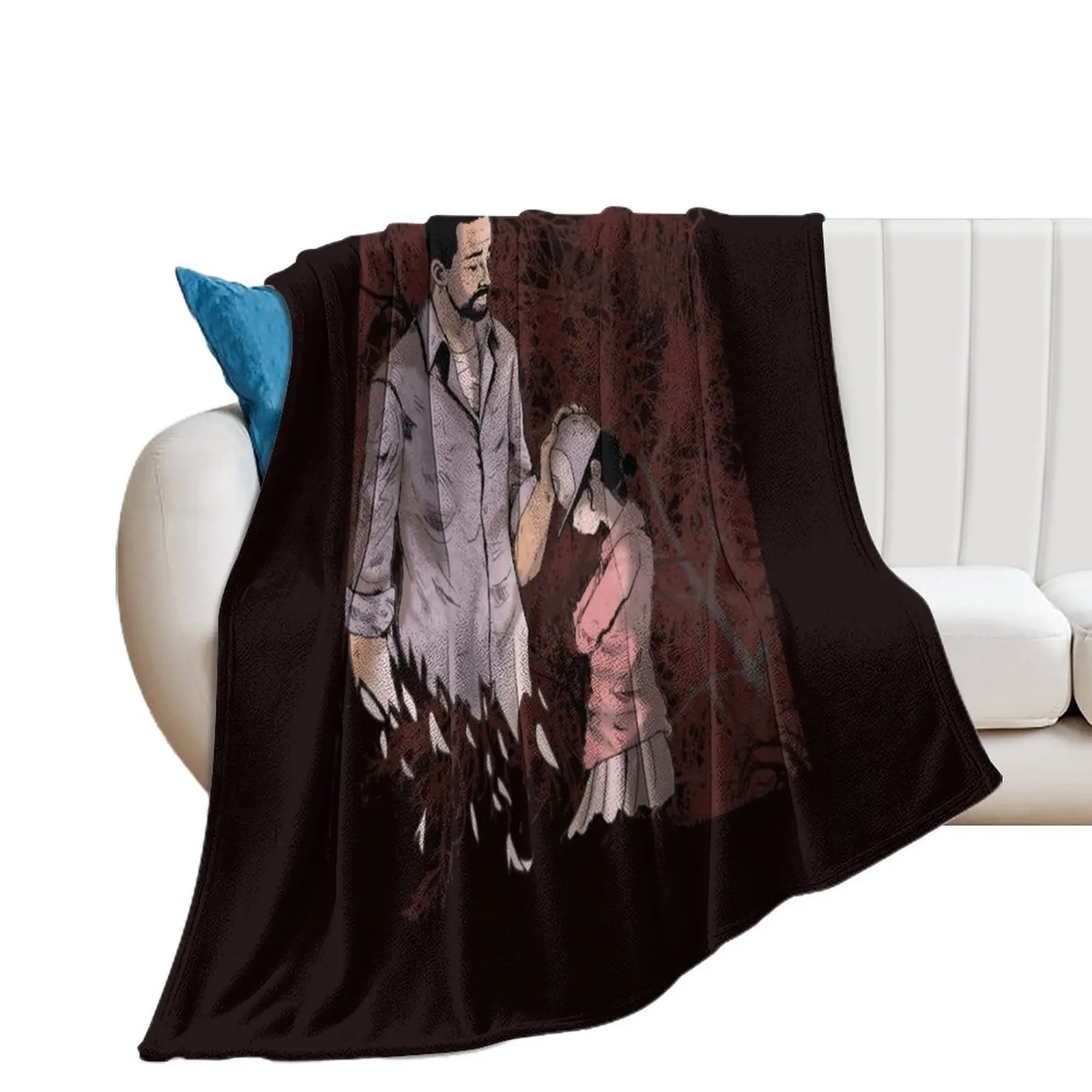 

Walking Dead Lee and Clementine Throw Blanket anime Winter beds Soft Beds Blankets