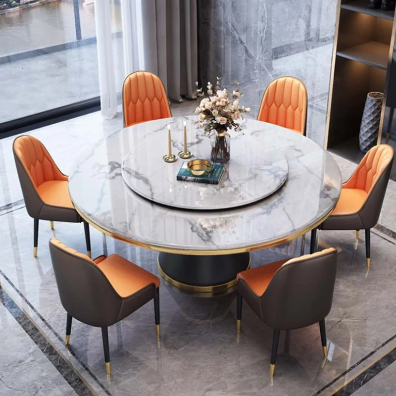 Rotator Marble Home Dining Table Modern Design Luxury Dining Table Set Restaurant Round Mesa Redonda Comedor Kitchen Furniture