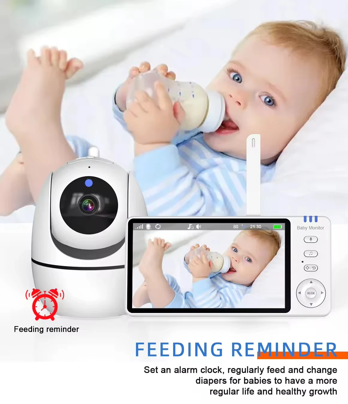 Imagem -02 - Babyfoon Baby Monitor com Câmera 5.0 Way Audio Temperatura Visão Noturna Baby Chorando Detecção Monitoramento de Vídeo Mais Recentes