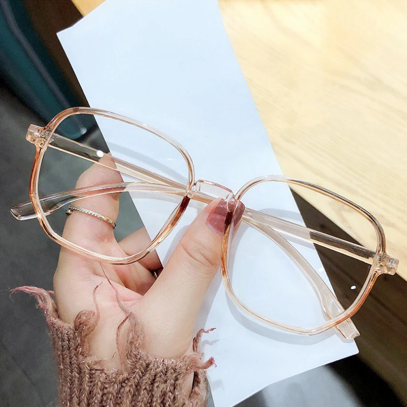 Anti-Blaulicht-Brille mit großem Rahmen für Frauen mit großem Gesicht, schlankmachender Polygonal-Augenrahmen für kleines Gesicht 819