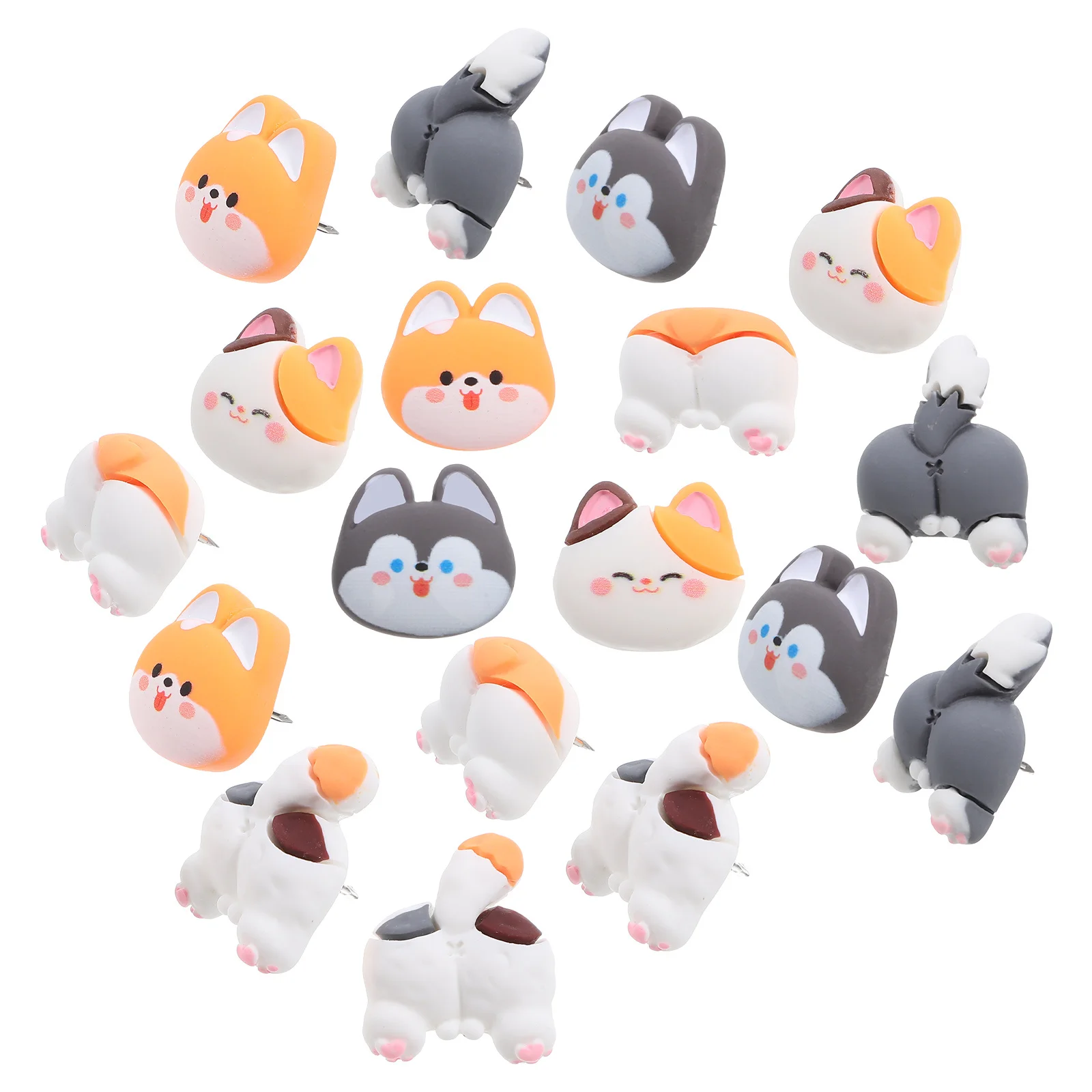 30 шт., кнопки с животными, милые острые кнопки для пробковой доски, офисные заметки, доска объявлений, кнопки, милые кнопки