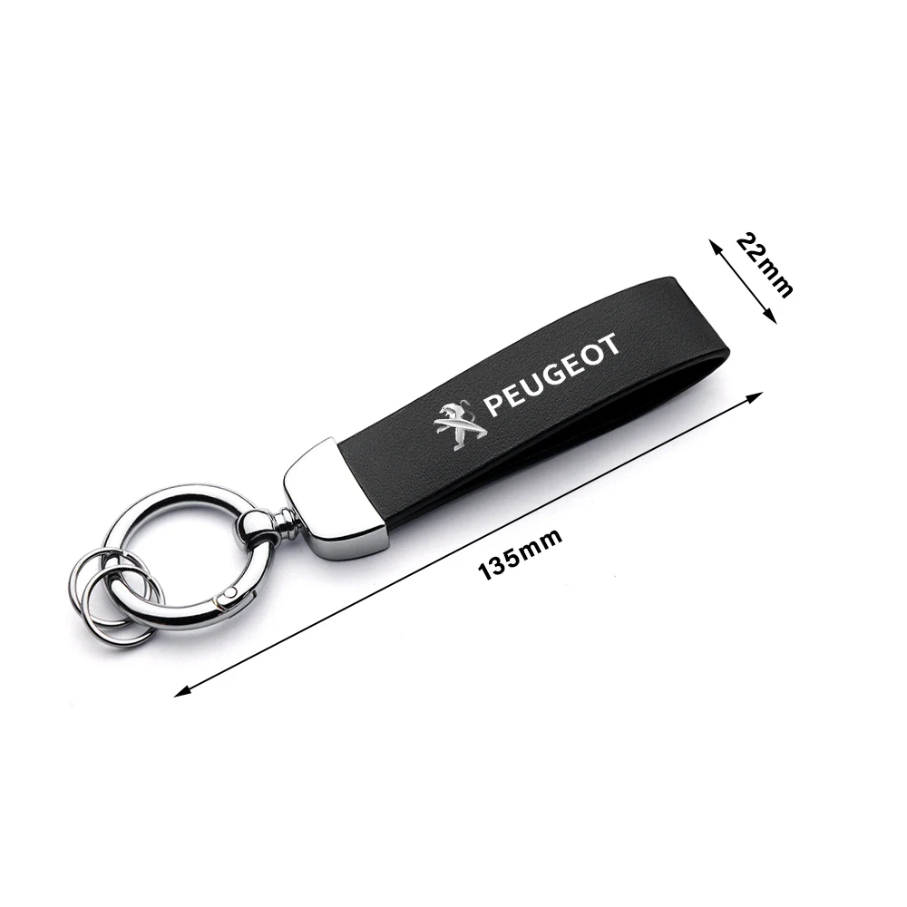 Car Styling Leather Keychain Keyring Holder Decoraeion For PEUGEOT 107 206 2008 3008 4008 GT 108 207 208 301 307 308 406 508 406