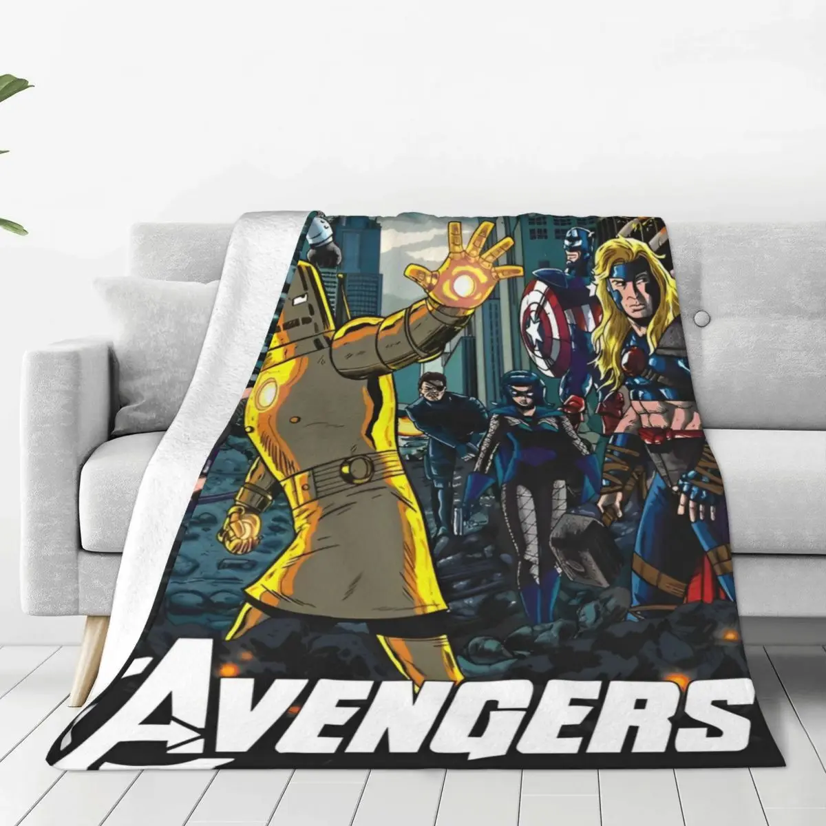 Warm Blanket Decorative Avengers Marvel Assemble Bedding Throws Flannel Bedspread For Couch ChairNovelty Sofa Bed Cover