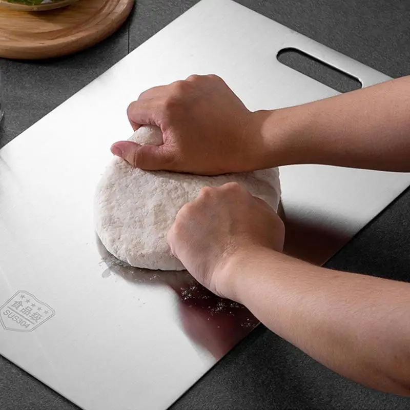 Aço inoxidável Double Thick Titanium Cutting Board, Cozinha em casa Cozinhar, Acampamento ao ar livre, Caminhadas, Mochila