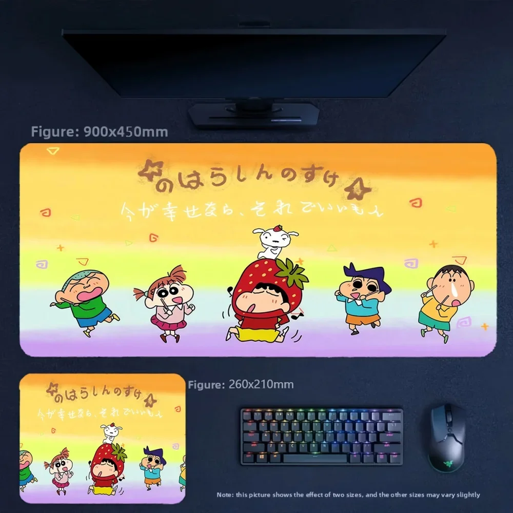 Cute Leather Non-slip Mouse Pad High Definition Printed Waterproof Leather Mouse Pad Animation Crayon Shin-chan and His Friends