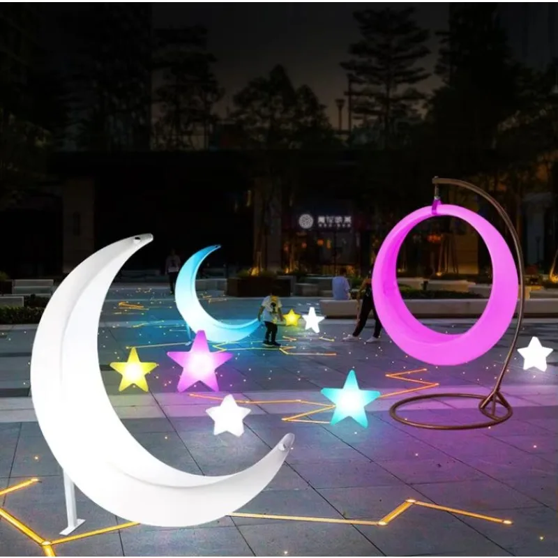 Outdoor Garden Patio Furniture Decoration 16 Colors Change Rechargeable Luminous Led Seesaw Led Illuminated Outdoor Swing Chair