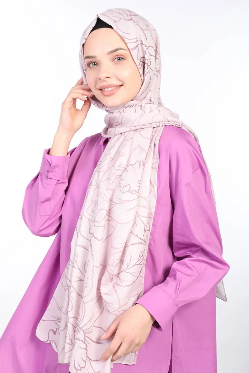 ShantuQ Rose Pattern Soft to Twill Shawl Powder