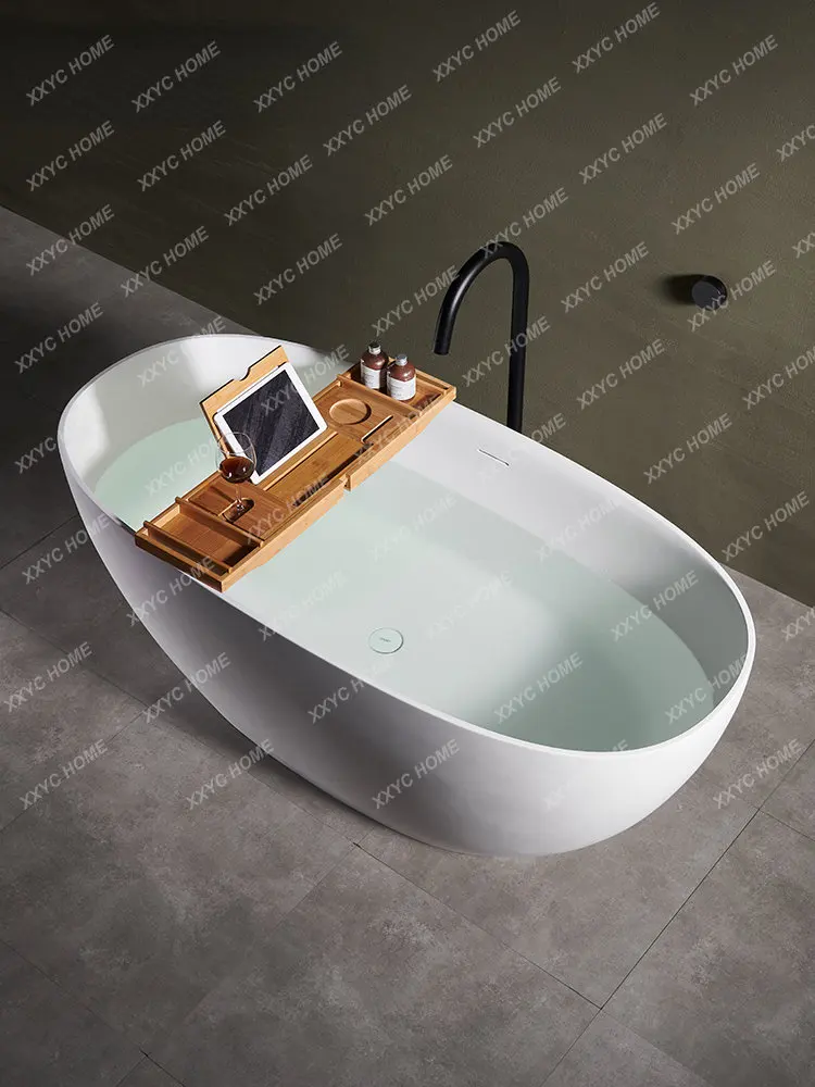 Small Apartment Bathtub Household Polymer Artificial Stone Bathtub Bed & Breakfast Independent Bath