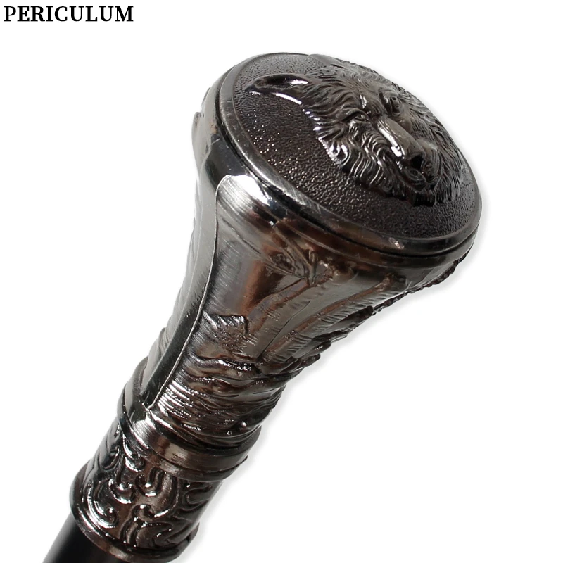 Antique Silver Wolf Head Carved Walking Cane with Detachable Handle Vintage Walking Stick Cosplay Prop for Men And Women view 4