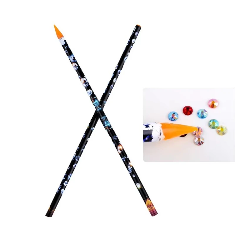 الجملة أقلام التنقيط الخشبية نقطة الحفر القلم لمسمار الفن الراين الأحجار الكريمة قطف أداة الراين اختيار المجوهرات واضع #2