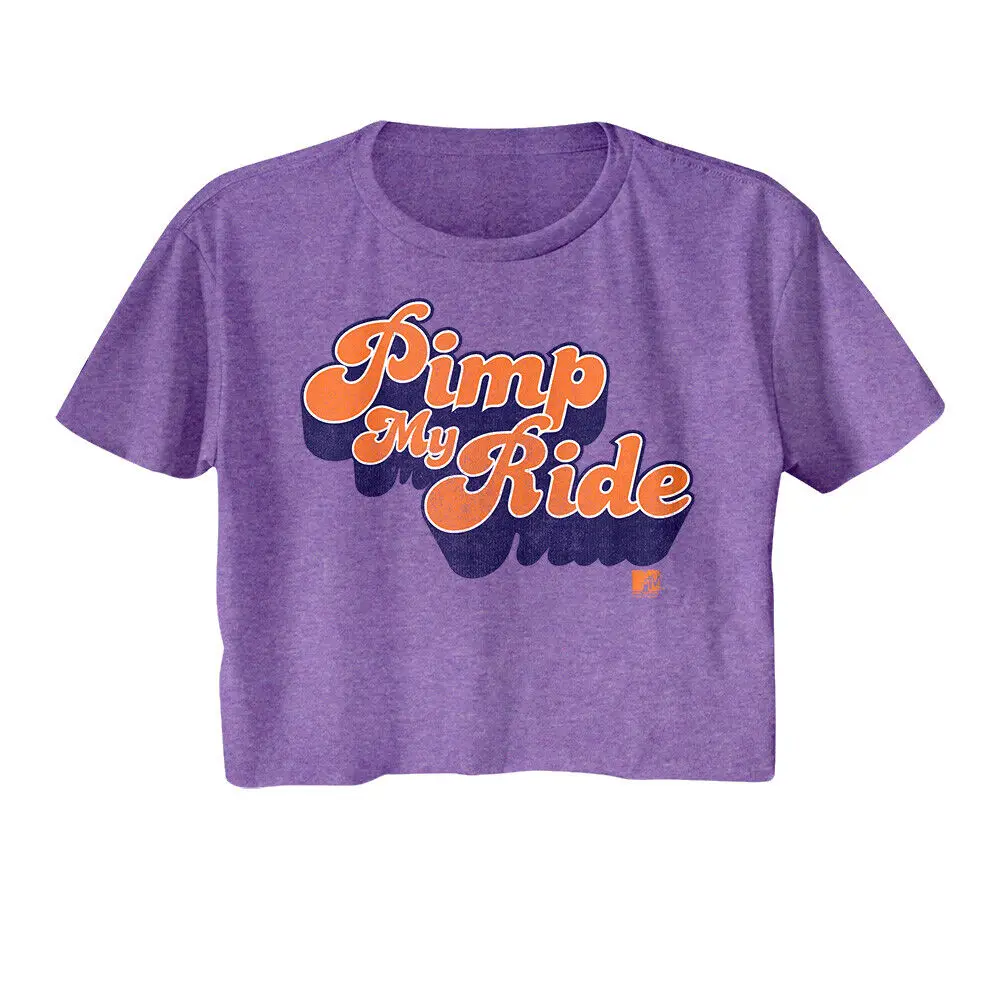 Pimp My Ride Funky Logo Women's Crop Top Xzibit Wanna be a player but your wheel T Shirt