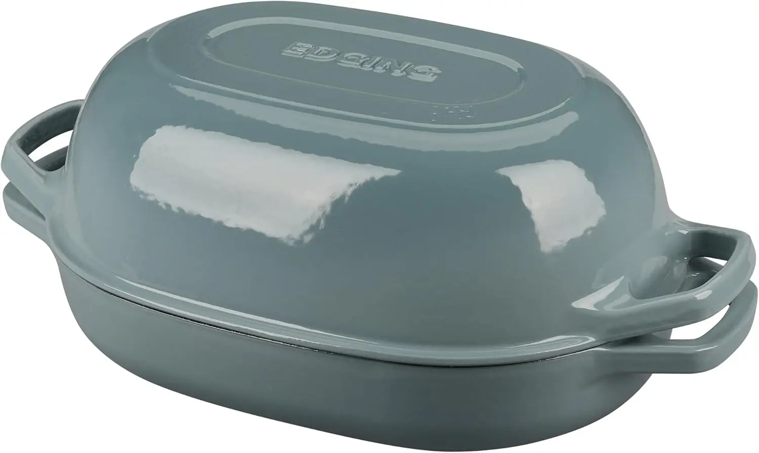 

Oval Cast Iron Dutch Oven with Lid, 7qt for Sourdough Bread Baking, Enameled, Seasalt
