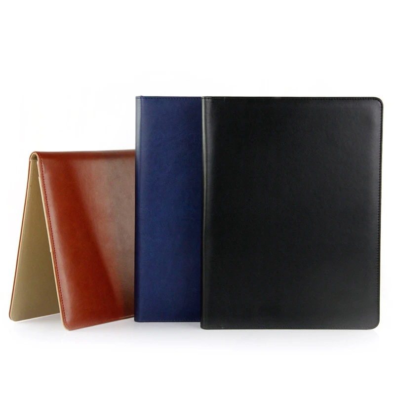 مجلد ملفات A4 مع منظم آلة الحاسبة، وسادة مستندات مكتبية، حقيبة مجلد من جلد البولي يوريثان