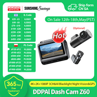 DDPAI Z60 4K+2K+1080P Dashcam Support Rear and Interior with GPS 5GHz WiFi  ADAS NightVIS 2.0 Dash Camera 24H Parking Monitor