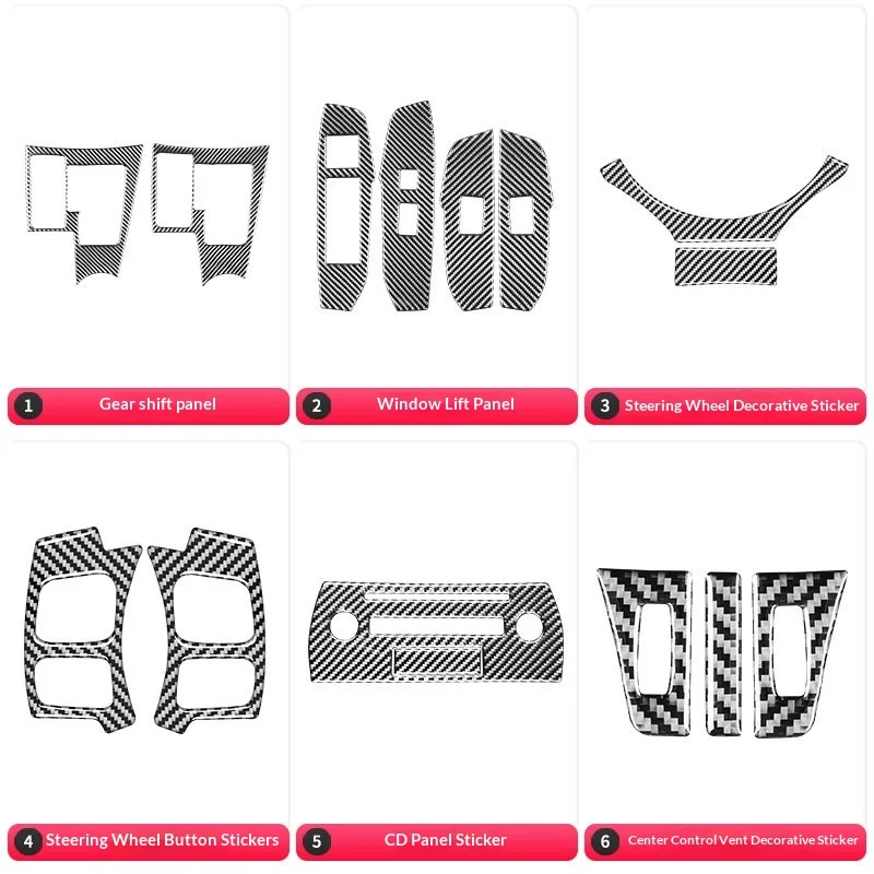 

For Lexus NX 2014-2019 Carbon Fiber Interior Trim Dashboard Door Cup Center Vent Decoration Upgrade