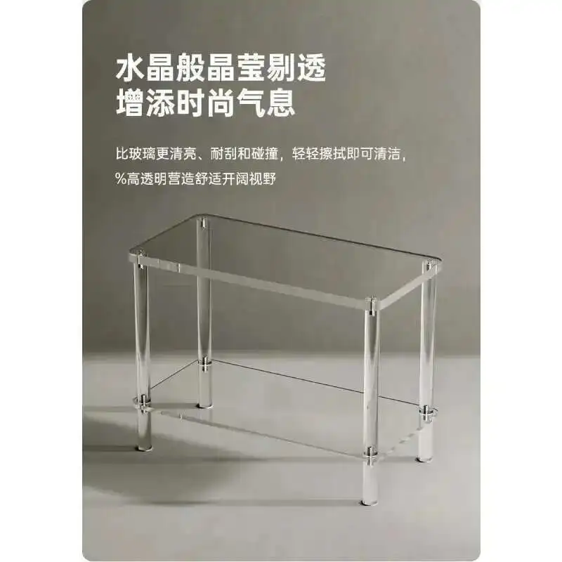 Nordic Style Acrylic Dressing Table Home Creative Transparent Desk Workbench Computer Desk Can Be Spliced for Office Desk