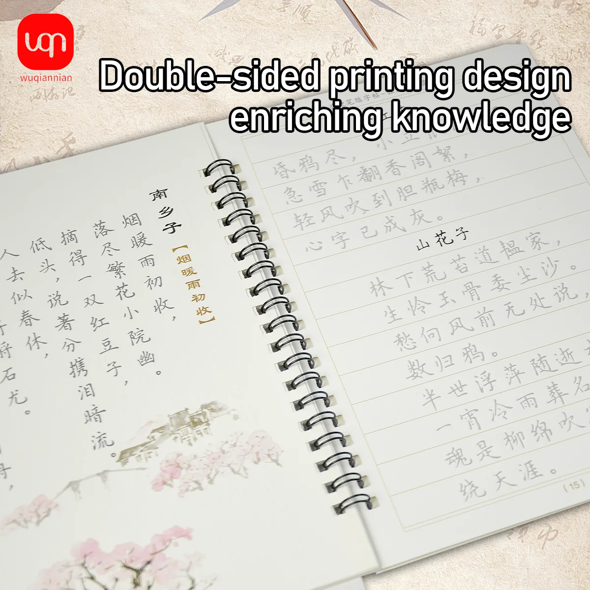 WQN-6PCS 3D Chinese Characters Reusable Grooved Calligraphy Copybook for Learning Chinese Characters, Adult Writing Book, Gift