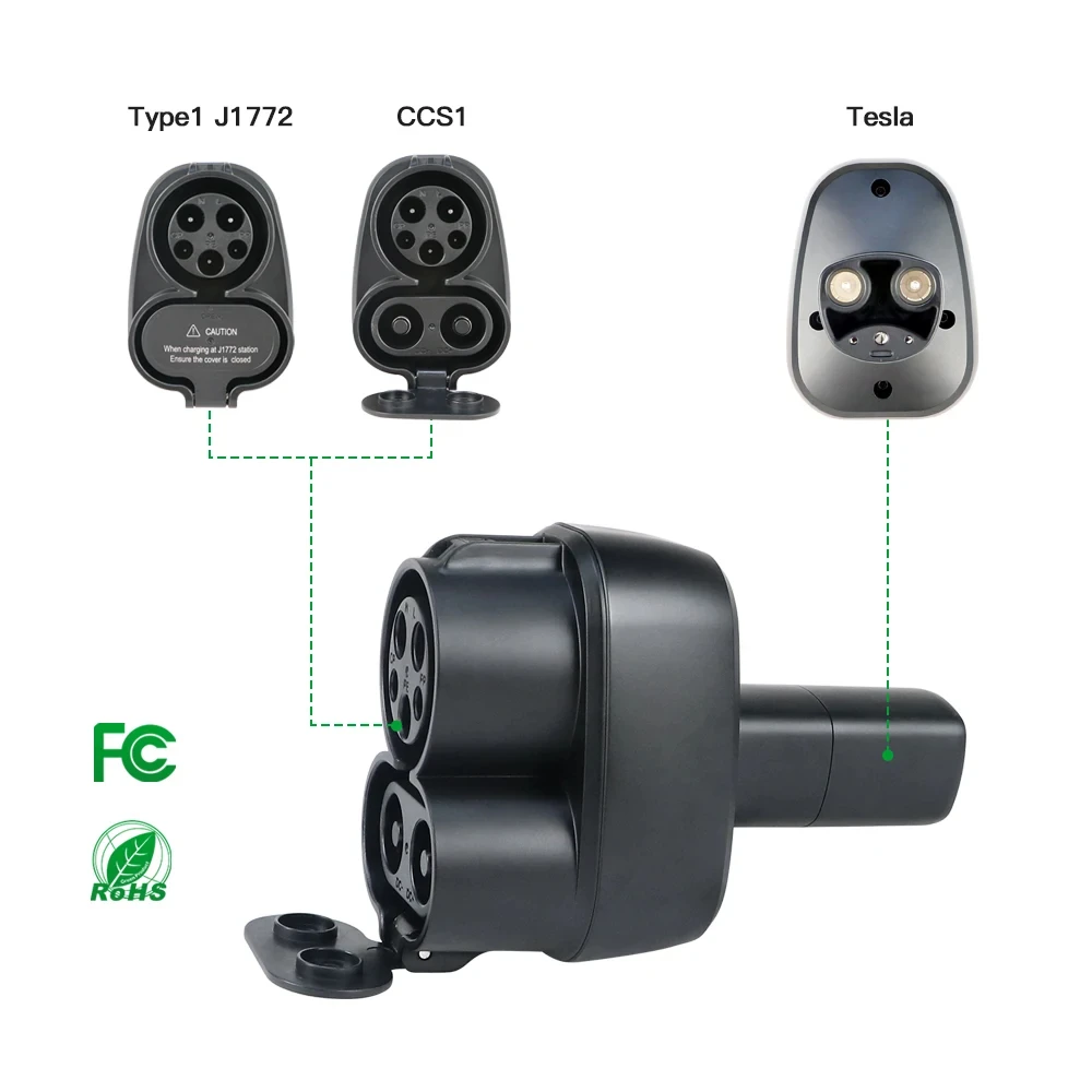 CCS1 테슬라 EV 충전기 어댑터 DC 250kw 모델 3 Y S X 호환 CCS1 충전기를 사용하는 테슬라용 고속 충전 썸네일 2