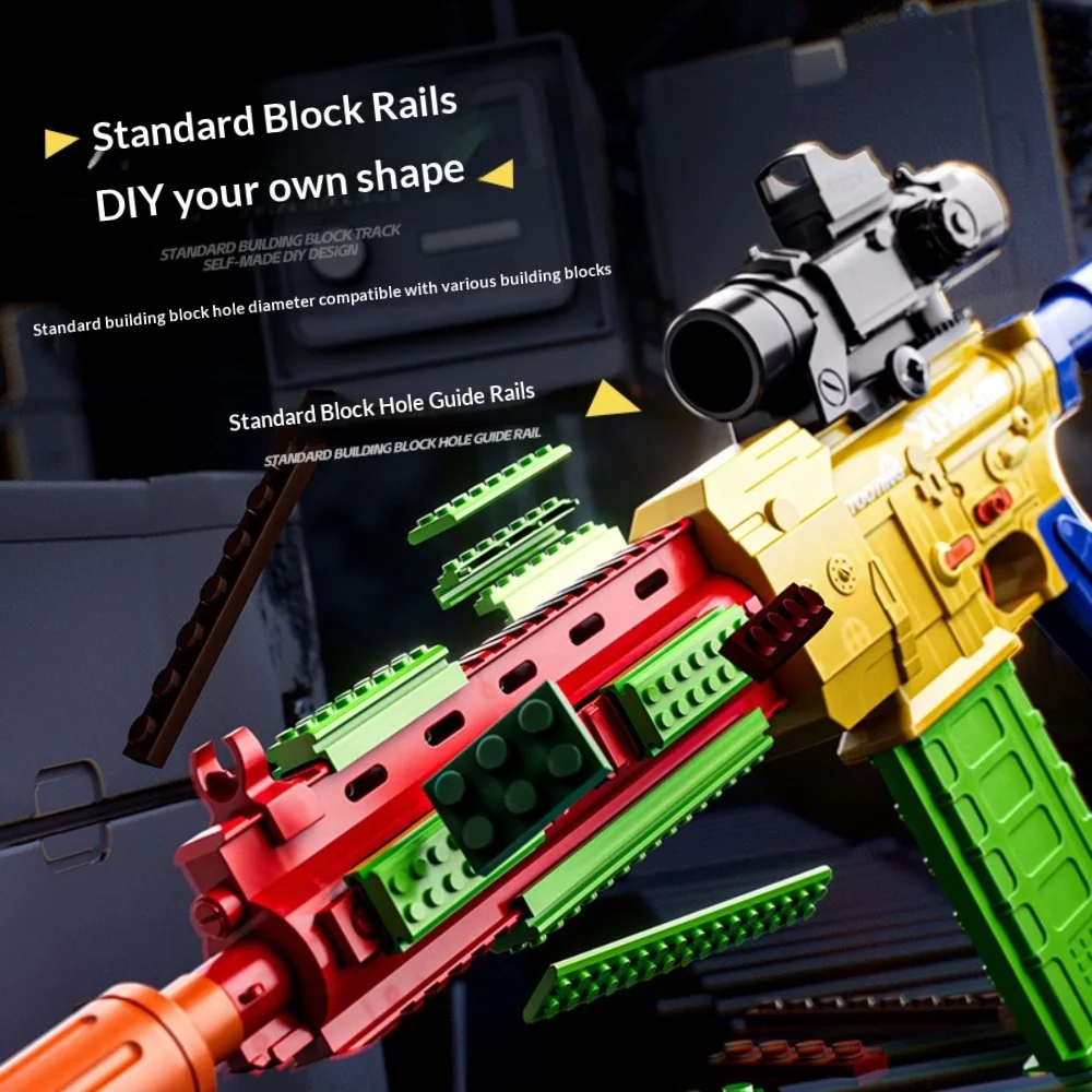 Electric M416 Toy Gun Can Be Assembled Into DIY Building Block Gun Large Sized Sniper Rifle Soft Bullet Gun Gift