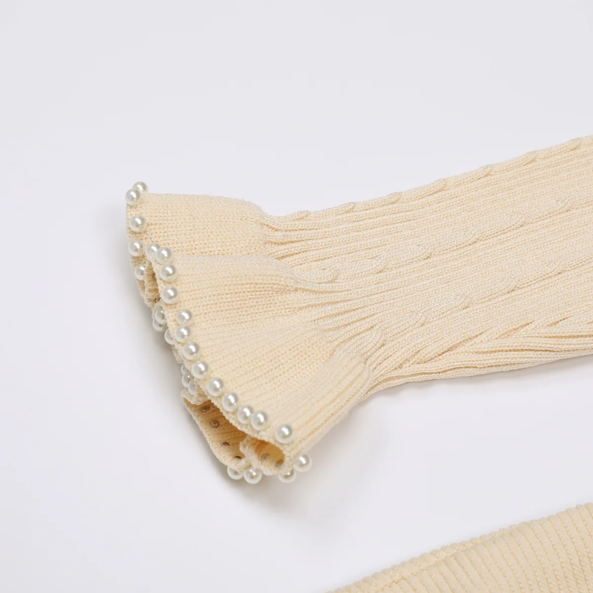 Robe tricotée à manches longues, personnalisée, qualité 25182, nouvelle collection, à la mode, industrie lourde, perles, coupe cintrée et amincissante