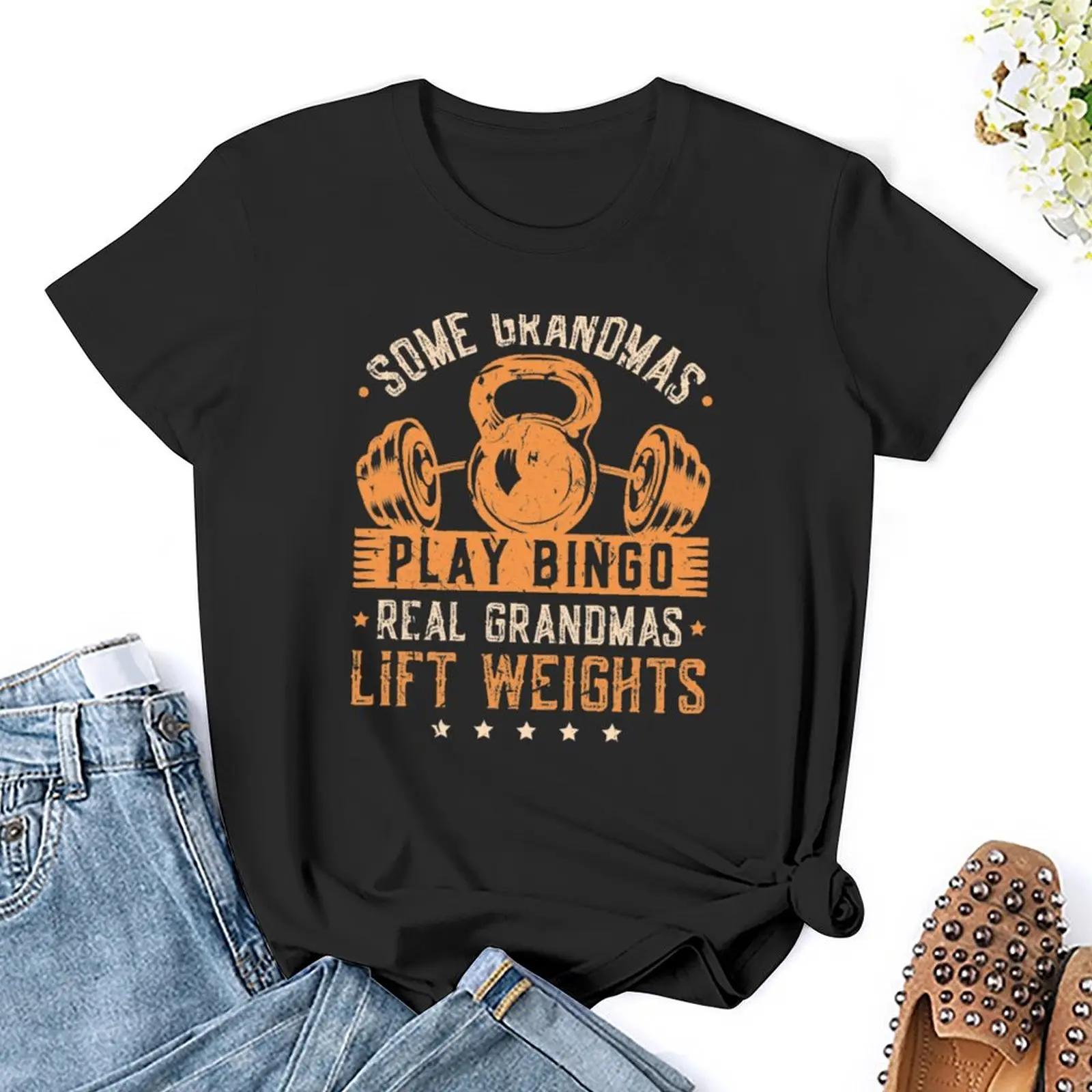 Real Grandmas Lift Weights Grandmother Bodybuilder T-Shirt tops plus sizes white t-shirt dress for Women sexy