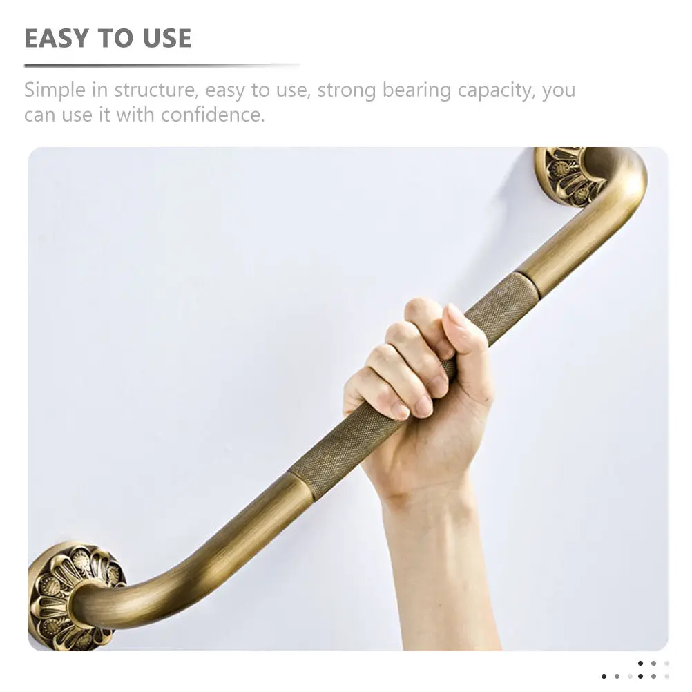 Premium Copper Safety Grab Bar Shower Handle for Elderly Bathroom Toilet Bathtub Non-Skid Wall Mounted Strong Load Bearing