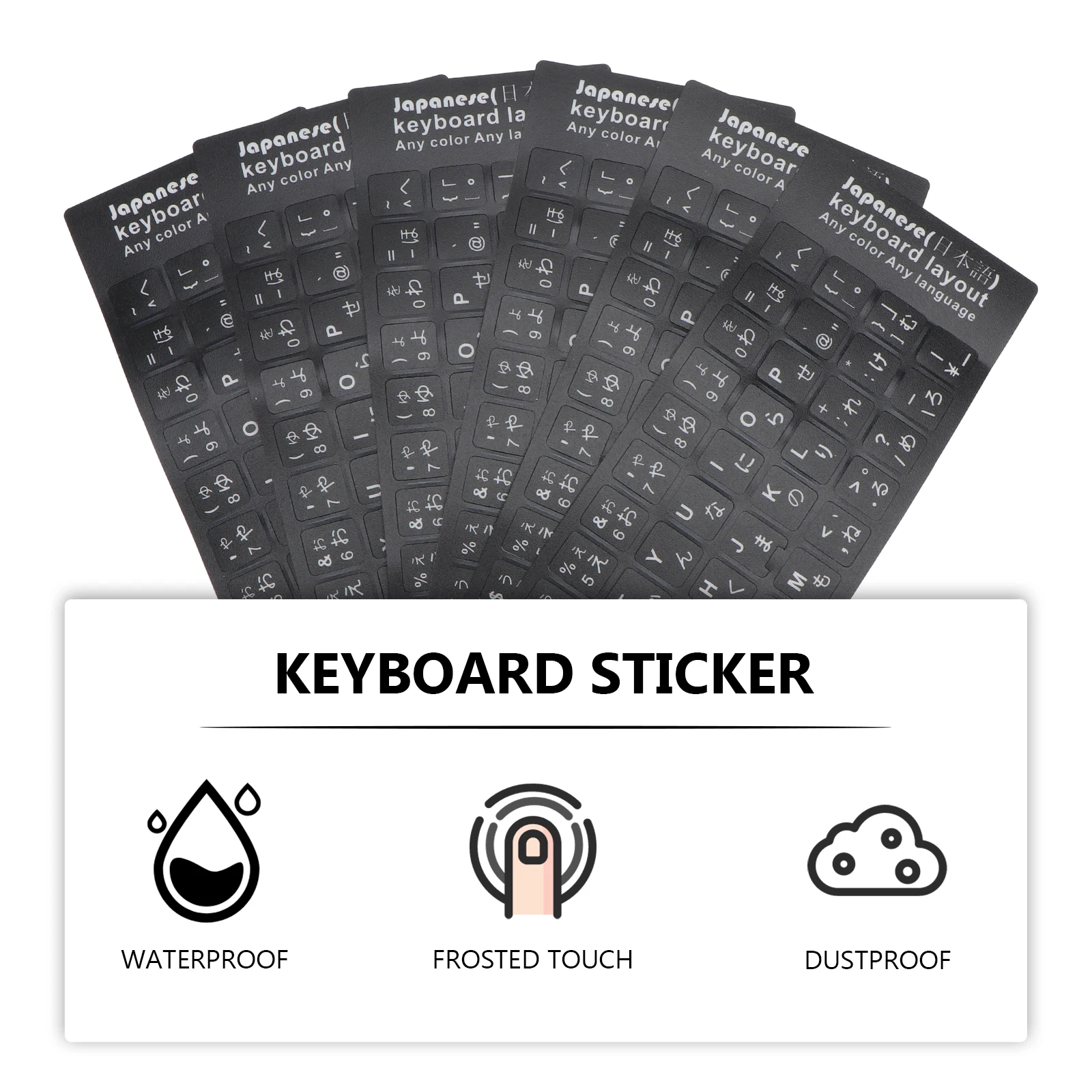 

10Pcs Japanese Keyboard Stickers Universal Multi-Language PVC Keyboard Cover for Pc Laptop Office School Computer Accessories