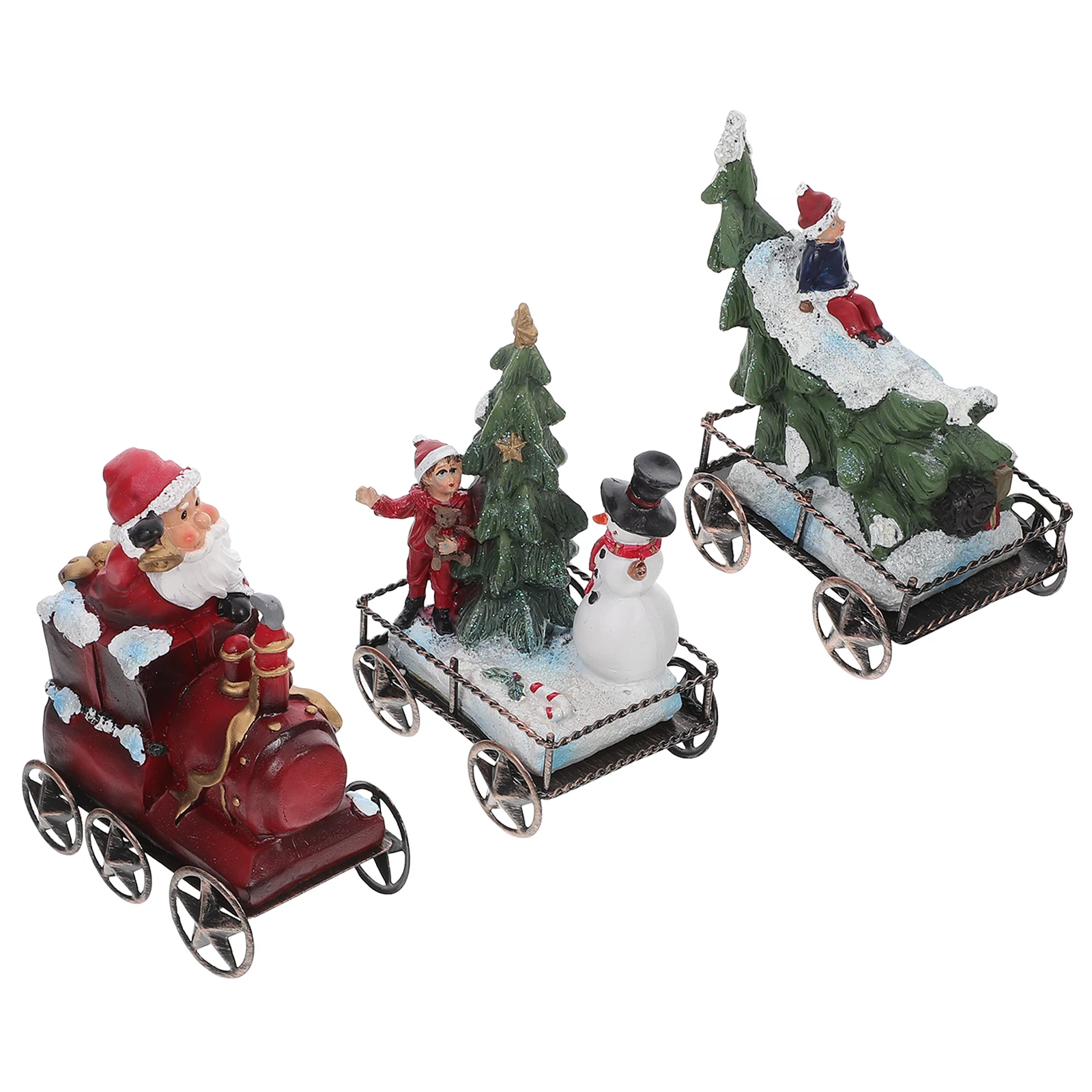 

3pcs Decorations Resin Set Handcrafted Desktop Office Home Party Supplies Gifts Desktop Train nament