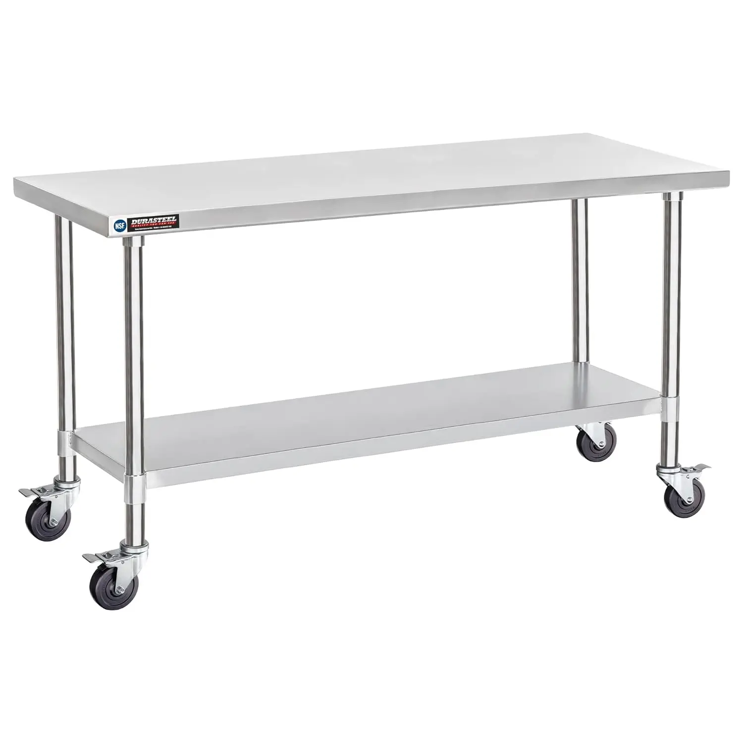 

Stainless Steel Table - DuraSteel 30 x 72 Inch Metal Table Cart - Commercial Workbench