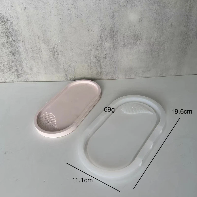 Bandeja oval molde de silicone diy borboleta rosa esculpida bandeja coaster gesso concreto resina cola epoxy molde artesanato presente decoração para casa