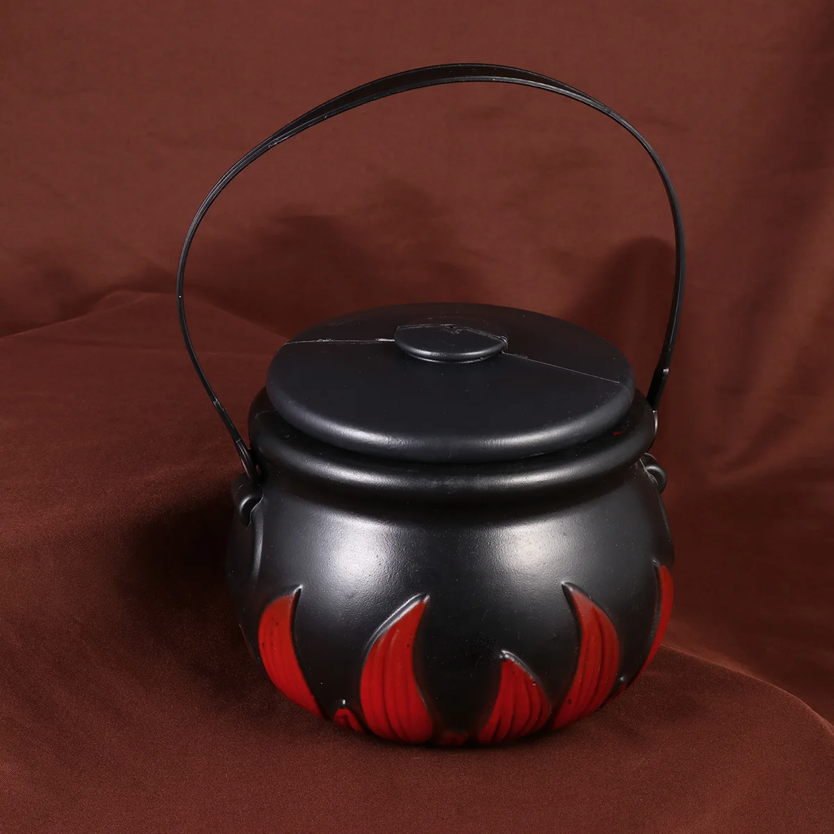 

Children Halloween Candy Bucket Black Plastic Cauldron With Handle For Trick Or Treat Party Pot Of Gold Bucket Cauldron