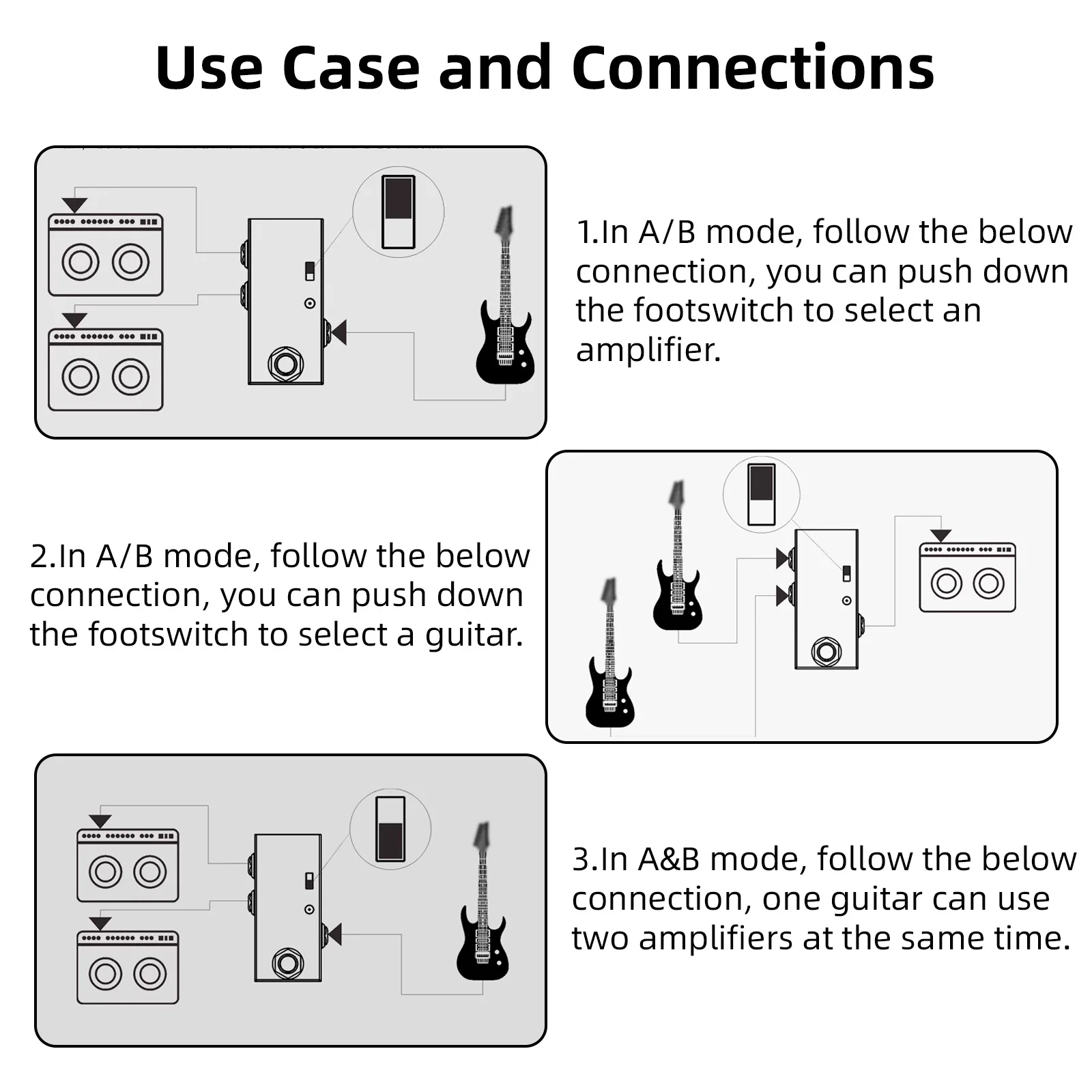 M-VAVE ABY Line Selector AB Switch Mini Guitar Effect Pedal True Bypass Guitar Bass Pedal AB Box - ABY Channel Switch