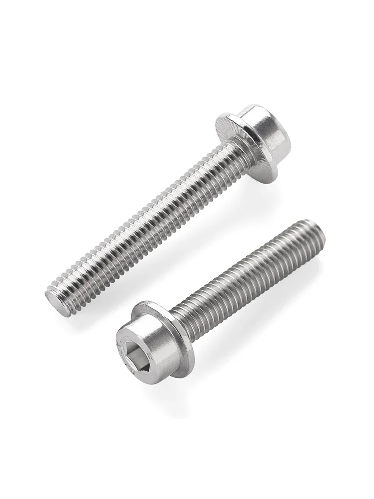 M5 M6 M8 M10 M12 Flange Socket Head Cap Screw 304 Stainless Steel Round Head With Pad Hexagon Socket Bolt