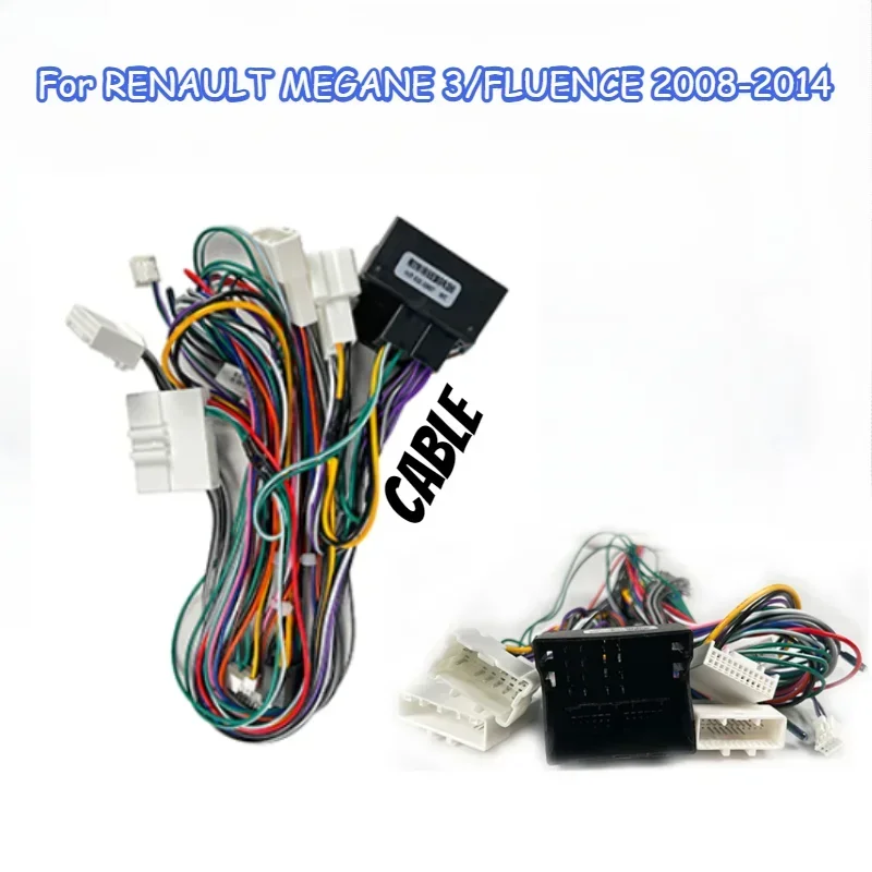 QSZN Wiring Harness CAN Bus Decoder 16 Pin Plug to 12 Pin Connector Car Android Cable Adapter for Renault Megane 3 Fluence