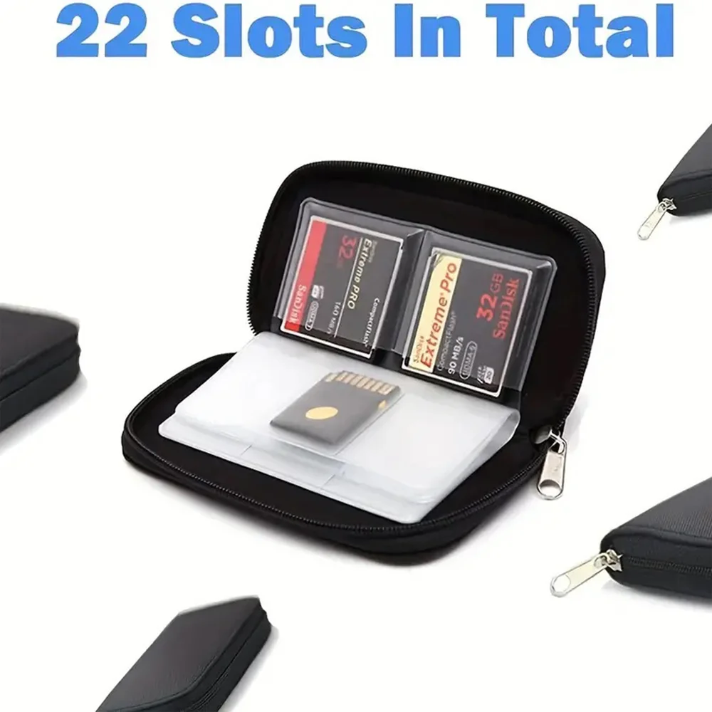 1pc Portable Memory Card Carrying Wallet 22 Slots Storage Case Box for CF SD Micro SD SDHC MS Memory Card Holder Accessories