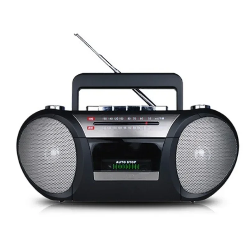 Portable Tape Cassette Player FM AM Two Band Radio Play Record Double Speaker Sound AC DC Dual Mode Speakers Recorder Machine