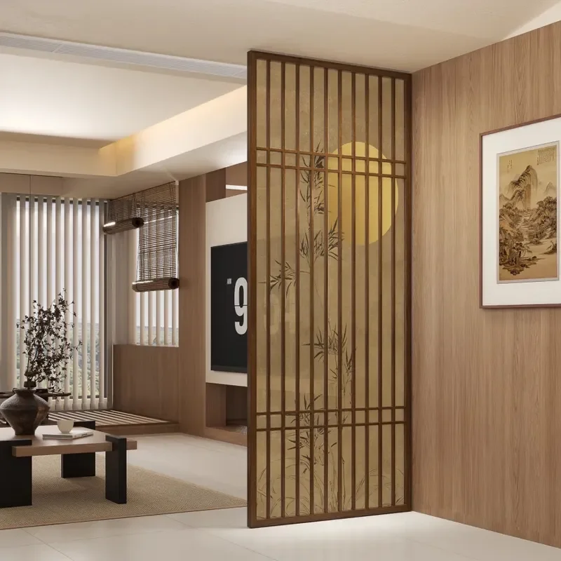 for Entry Screen Grille Partition Living Room Entrance Chinese Song Dynasty Aesthetics Bedroom Study Household Solid Wood