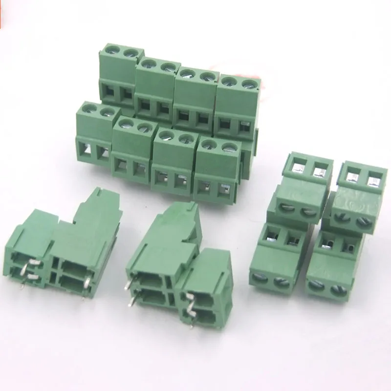 

100pcs New 500B-5.0mm Pitch Terminal Connector Copper High Low Position 2P Screw Type PCB Connecting Special Wholesale