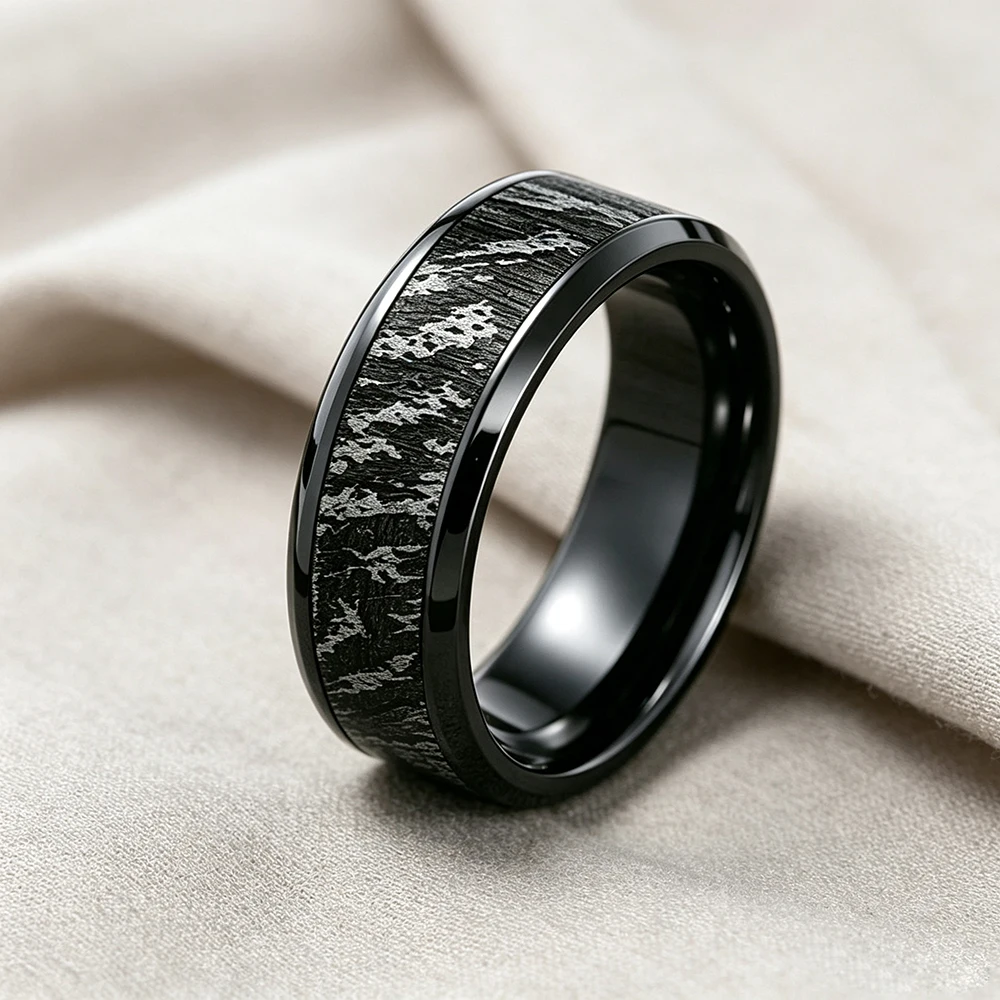 13.56mHz GEN2 Stainless Steel Black Wood Grain Ring Rewritable 0 Sector 0 Block UID S50 Smart Card