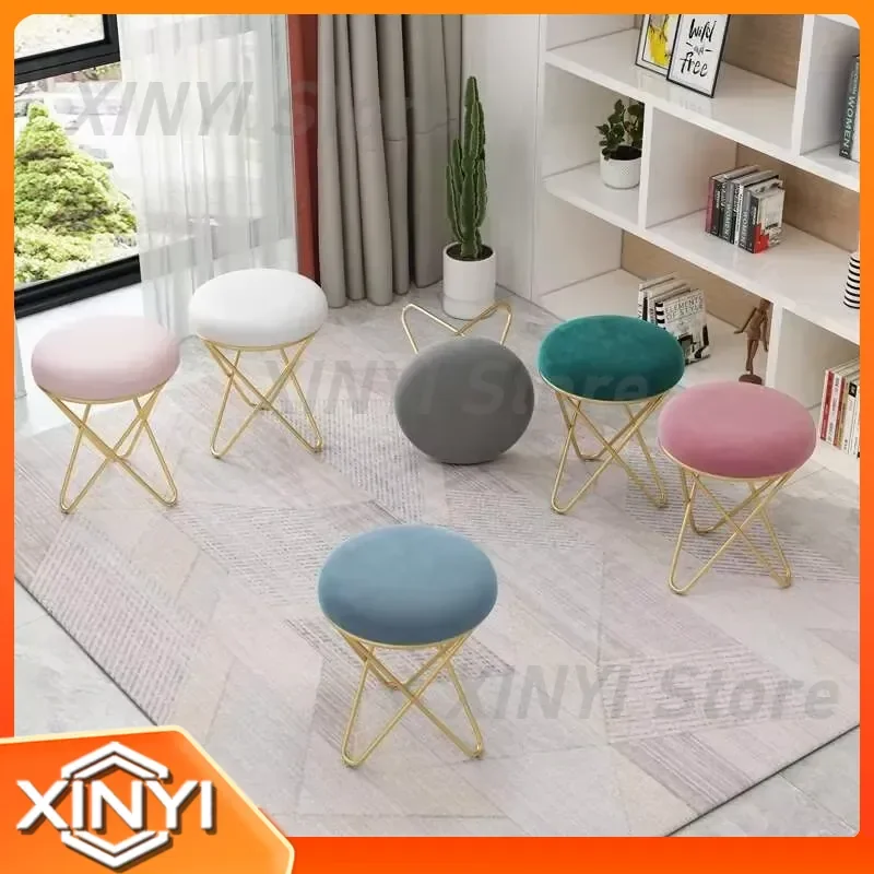 Ergonomic Metal Chair for OA50DC Bedroom Dressing Table Fashion Living Room Lounge Chair Upholstered Style Stool Cadeira